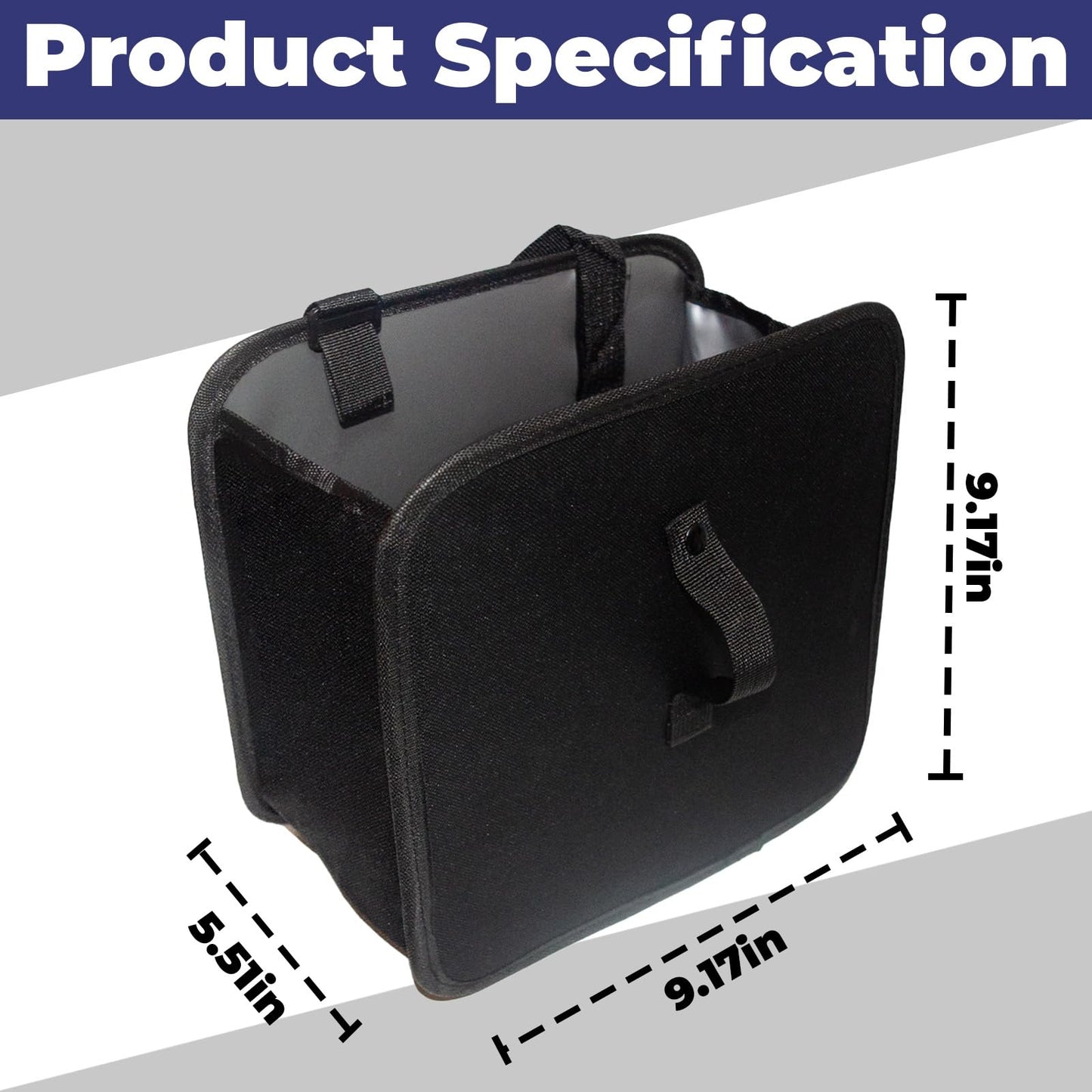 Poubelle, poubelle pliable, sac poubelle suspendu pliable pour siège de voiture, 7,5 litres