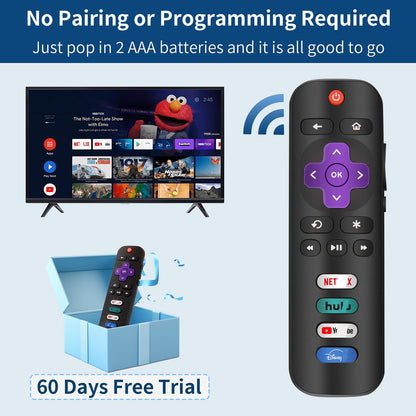 2 Replacement Only For Roku Tv Remote, Compatible For Tcl Roku/Hisense Roku/Sha