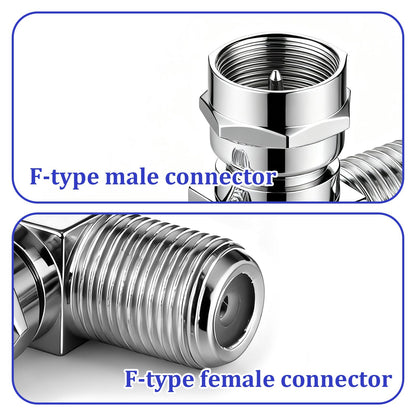 Coaxial Cable Splitter, Zinc Alloy Tv Splitter 2 In 1 Out F Type Rg6 Male To 2 F