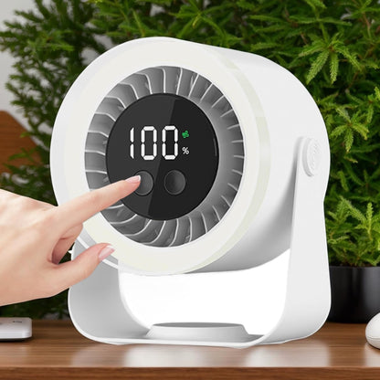 Portable Desk Fan | USB Rechargeable with 10-Speed Quiet Operation | Compact Design for Efficient Cooling