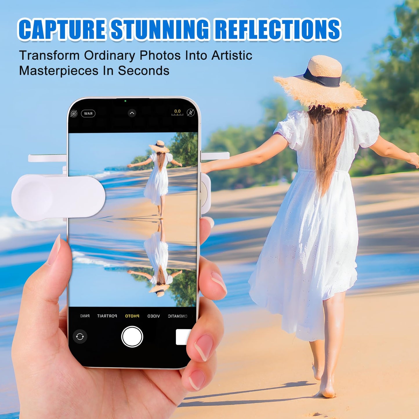 Clip-On Camera Mirror Reflection Clip - Selfie Mirror for Back Camera Scratch-Resistant