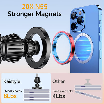 Car Mount — 20 Strong Magnets Magnetic Dashboard Phone Holder for iPhone 17/16/1