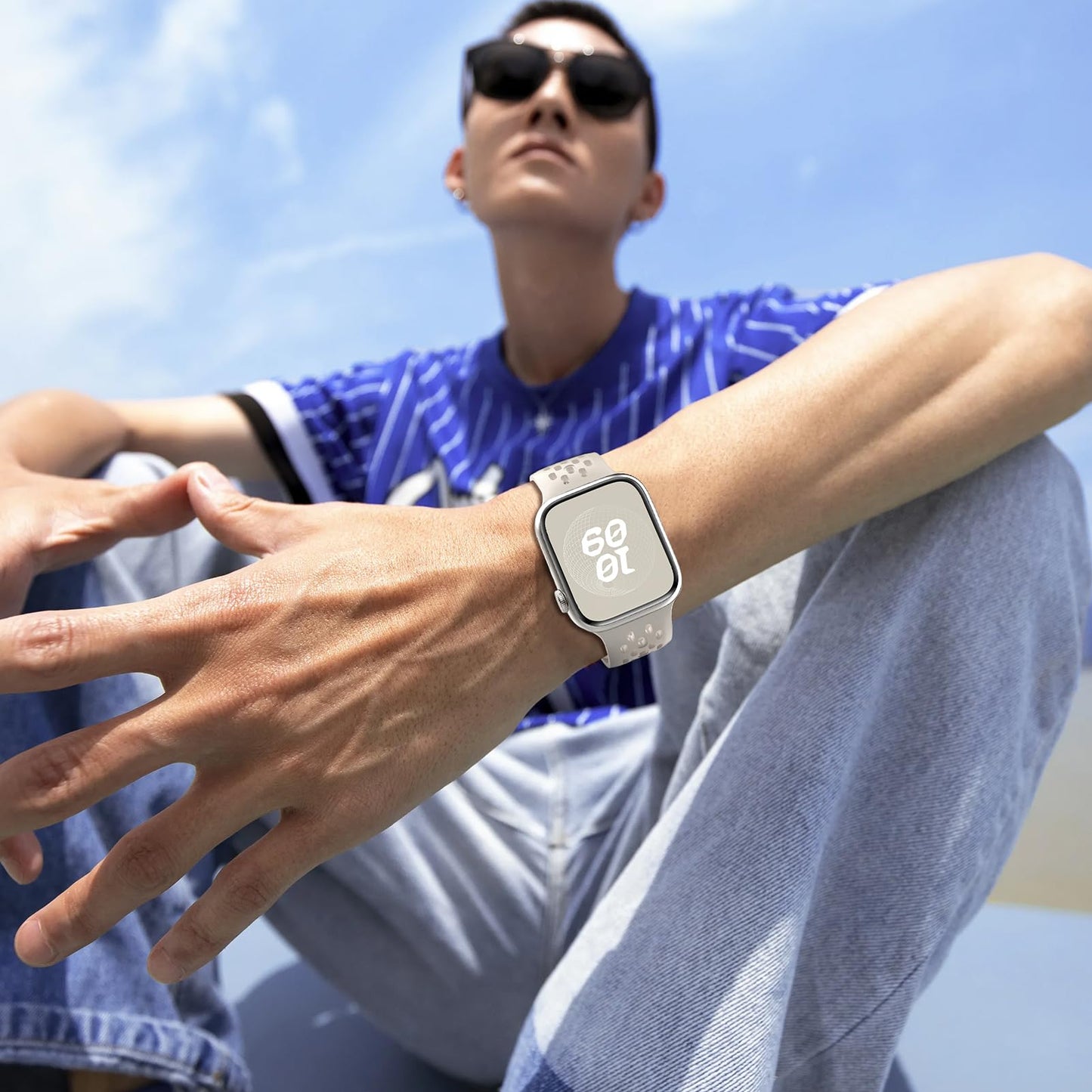 Pour bracelet Apple Watch 44 mm 46 mm Ultra 49 mm 45 mm 40 mm 41 mm 38 mm 42 mm Hommes Femmes, Sil