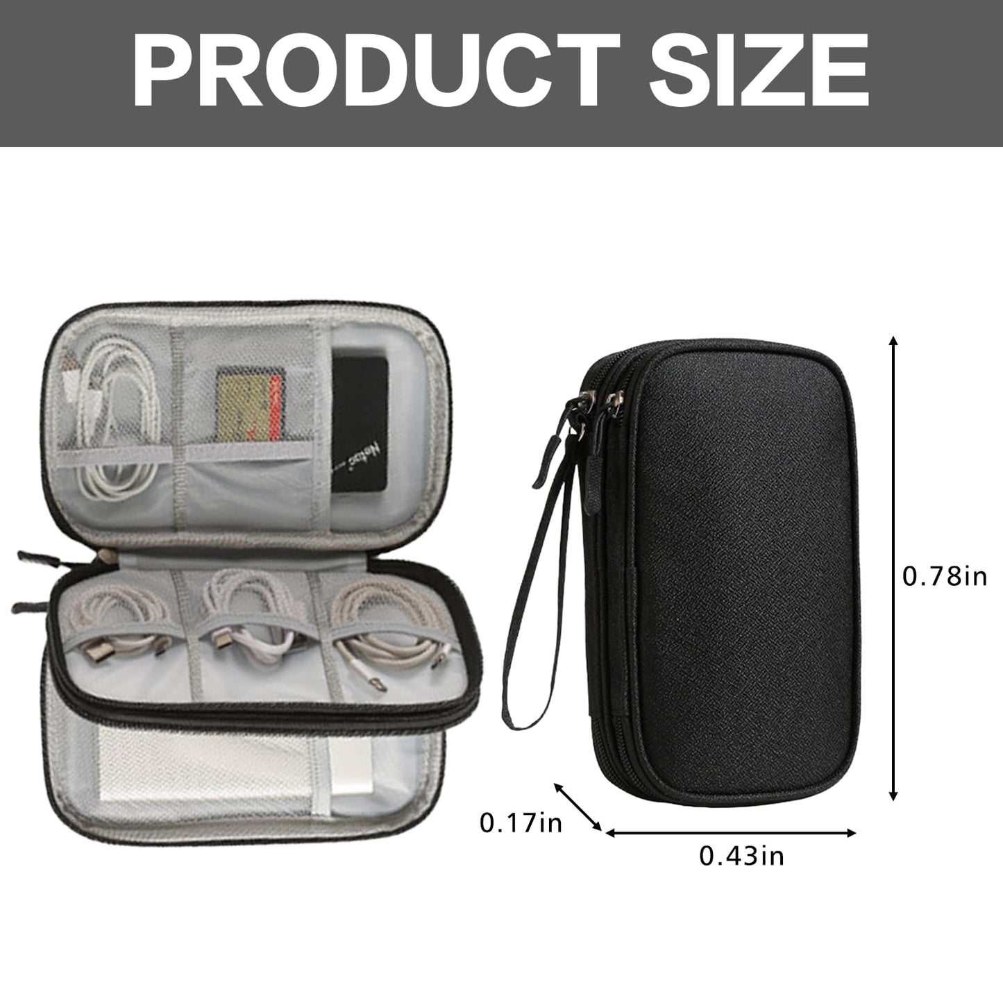 Cable Organizer Bag — Portable Storage Box for Power Bank, Charging Cables & USB