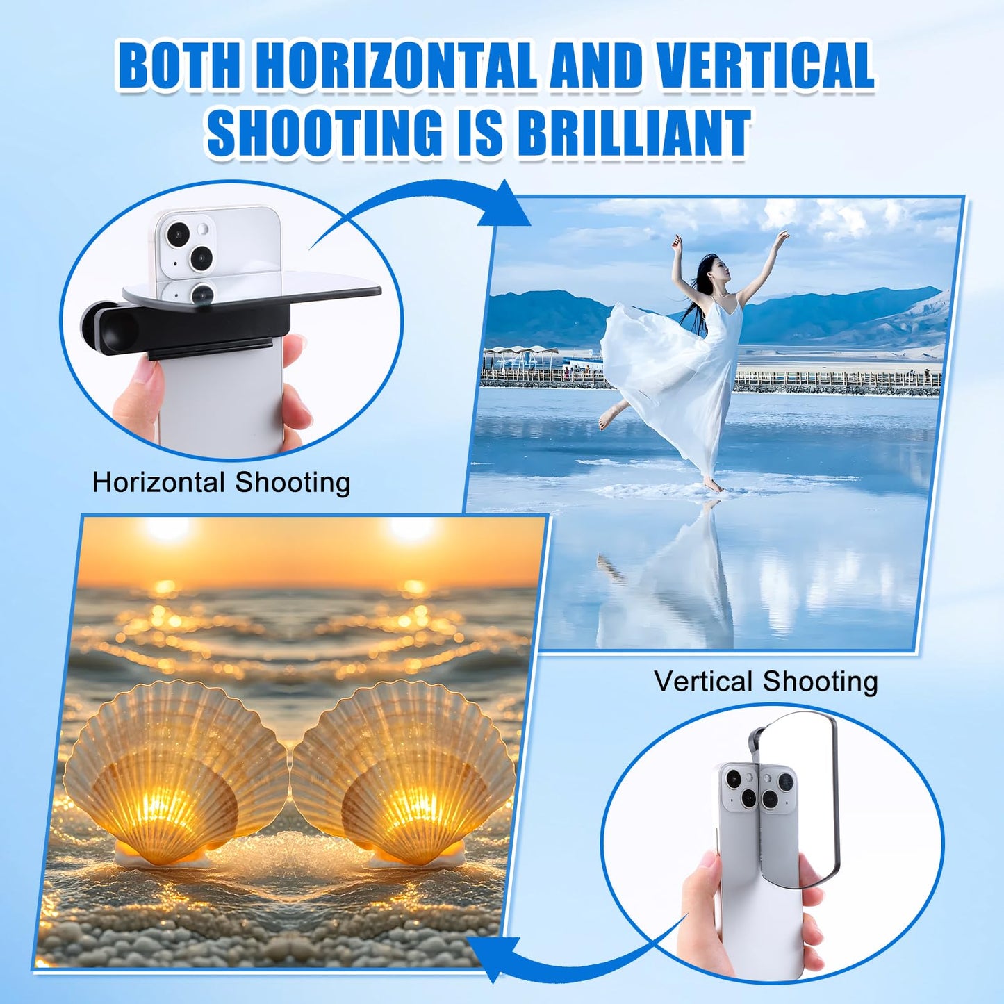 Clip-On Camera Mirror Reflection Clip - Selfie Mirror for Back Camera Scratch-Resistant