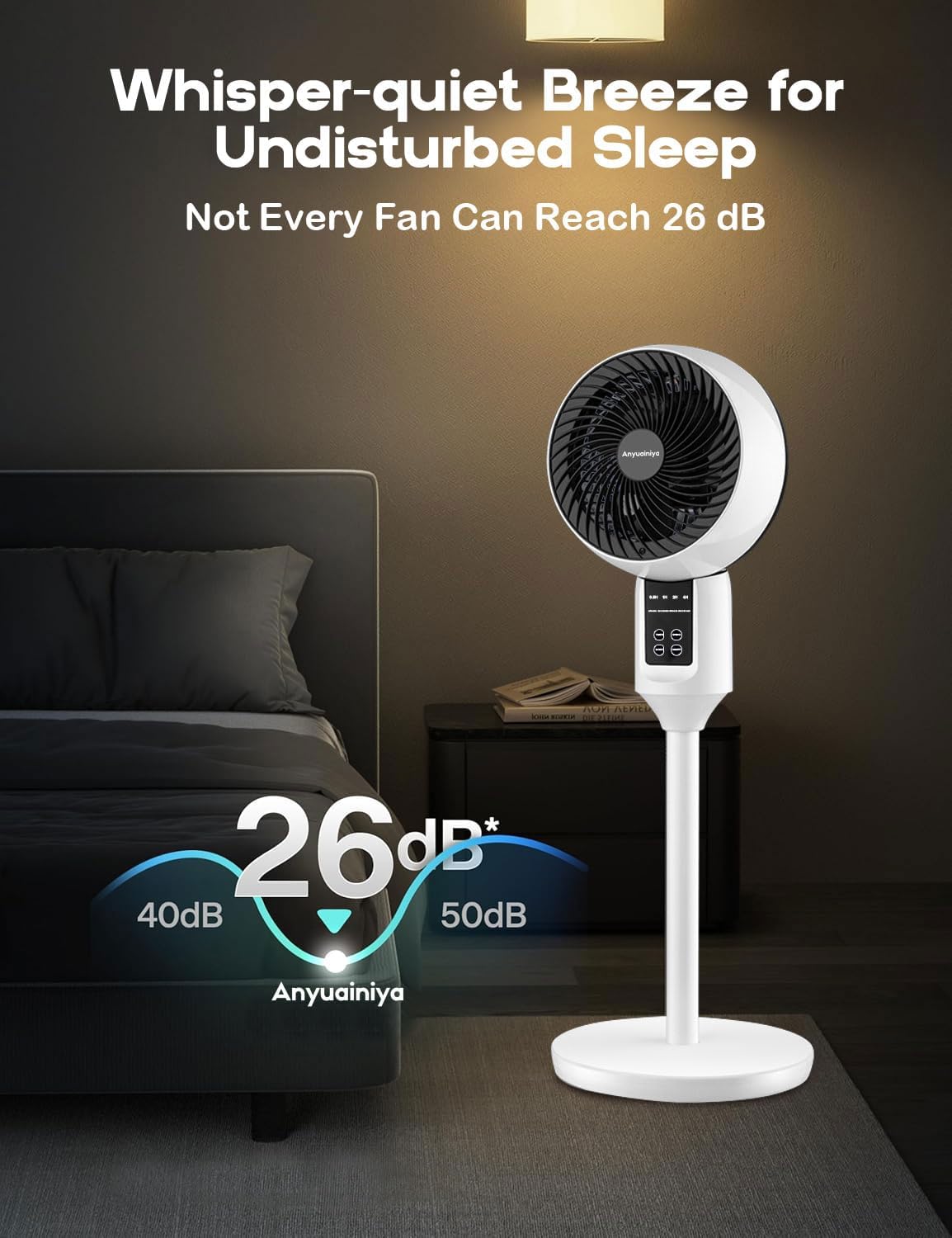 Adjustable Pedestal Fan with Remote Control | 3D Oscillation for Quiet Cooling
