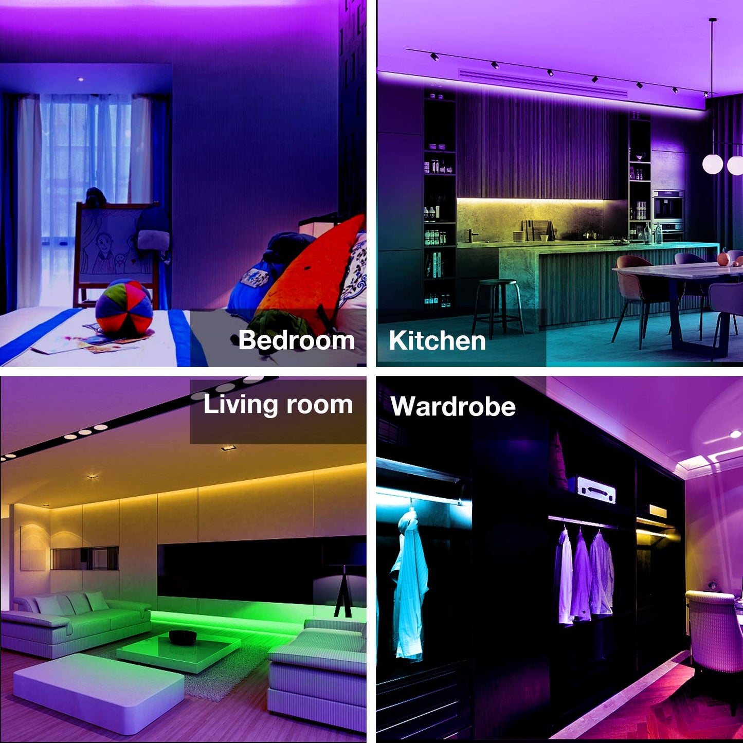 5050 Remote Control Led Strip Lights 20Ft, Rgb Color Changing Led Strip With Rem