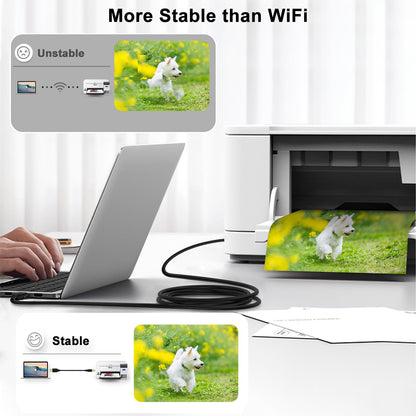 USB-A to USB-B Printer Cable - High Speed USB 2.0 Printer and Scanner Cord
