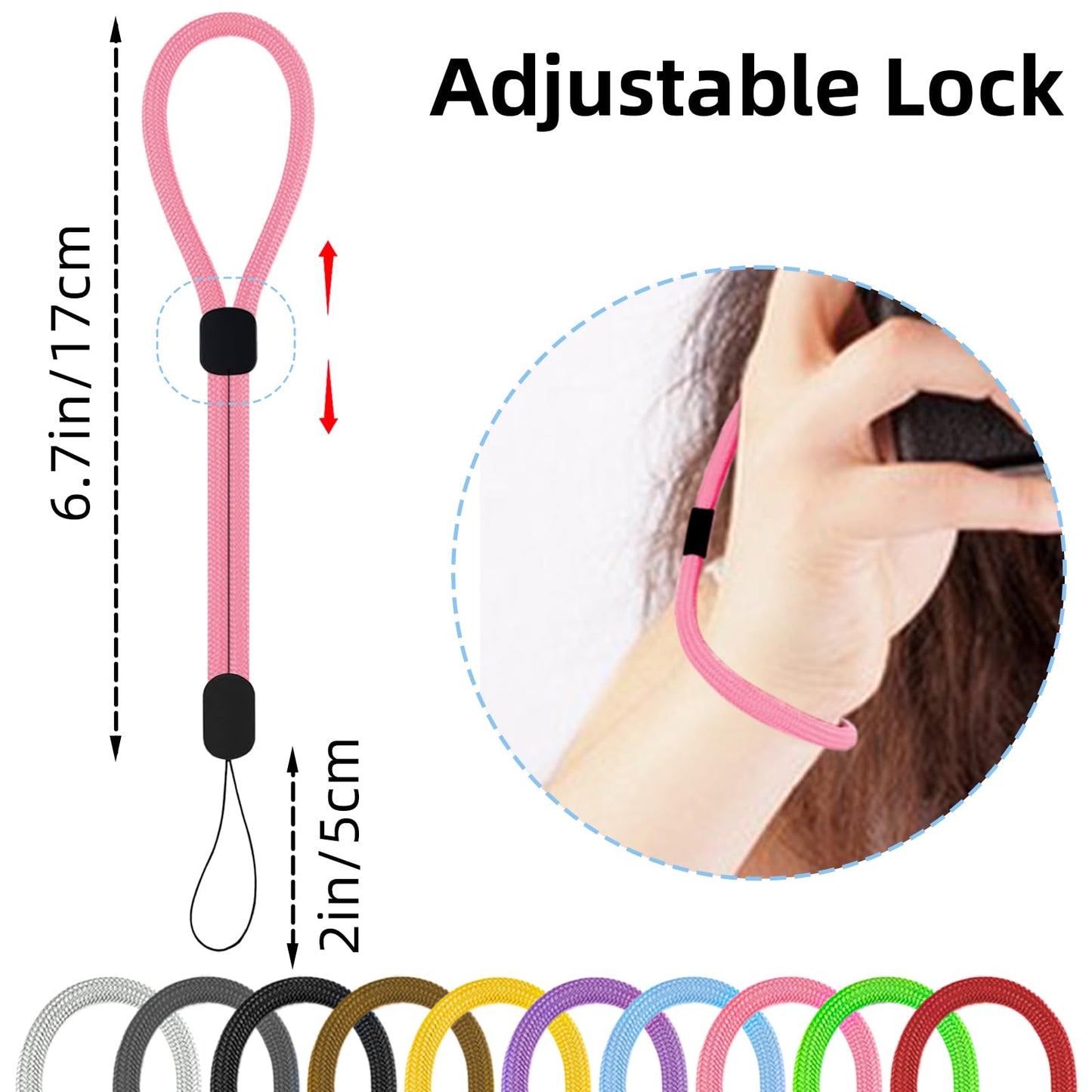 Dragonne, Bracelet de téléphone réglable Dragonnes en nylon pour clés