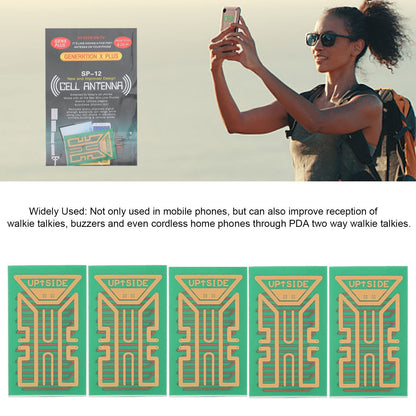 Signal Booster Stickers 5 Pack — Mobile Antenna Enhancer for Elevators, Tunnels