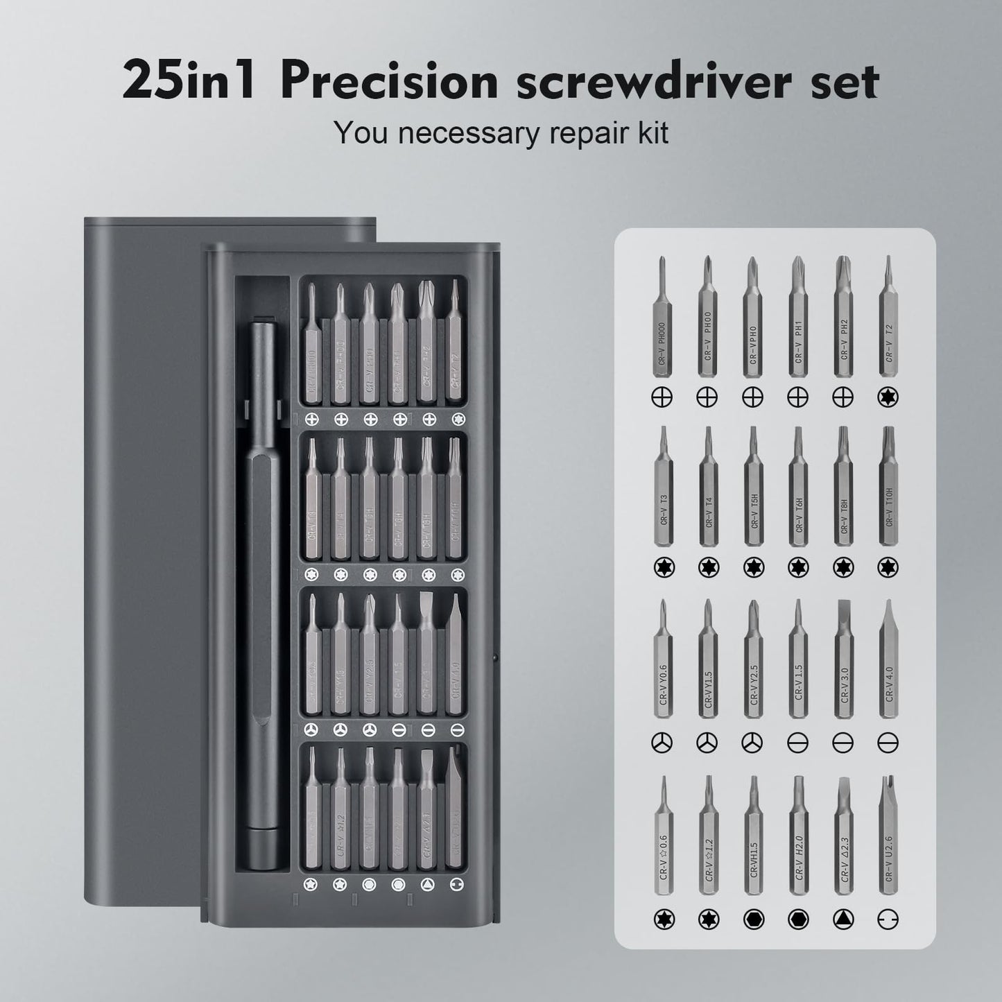 Precision Screwdriver Set — Magnetic Mini Repair Kit for iPhone, MacBook, Watch,