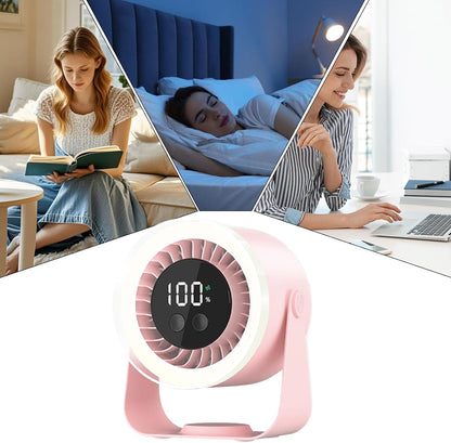 Portable Desk Fan | USB Rechargeable with 10-Speed Quiet Operation | Compact Design for Efficient Cooling