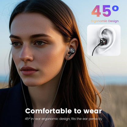 Écouteurs Stéréo HiFi USB-C - Casque Filaires Intra-Auriculaires avec Micro et Contrôle du Volume