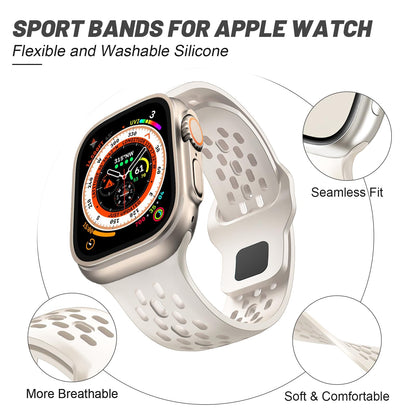 Pour bracelet Apple Watch 44 mm 46 mm Ultra 49 mm 45 mm 40 mm 41 mm 38 mm 42 mm Hommes Femmes, Sil