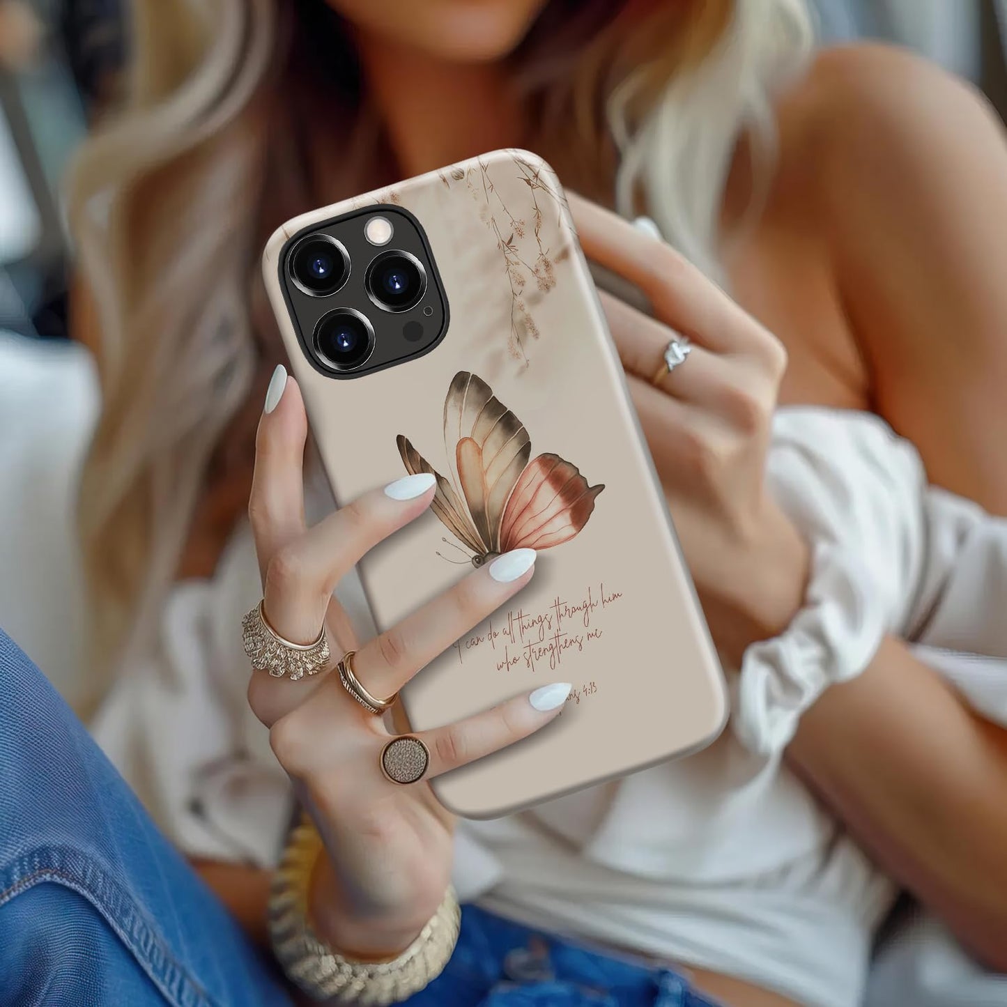 iPhone 14 Pro Max Case Cute - Wireless Charging Compatible - Dual-Layer Soft