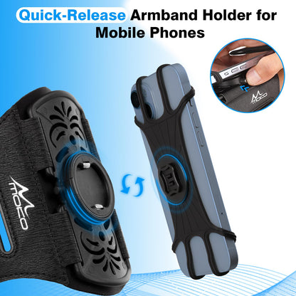 360 Rotatable Phone Armband - Compatible with iPhone 16 15 14 13 Pro Max and Samsung Galaxy