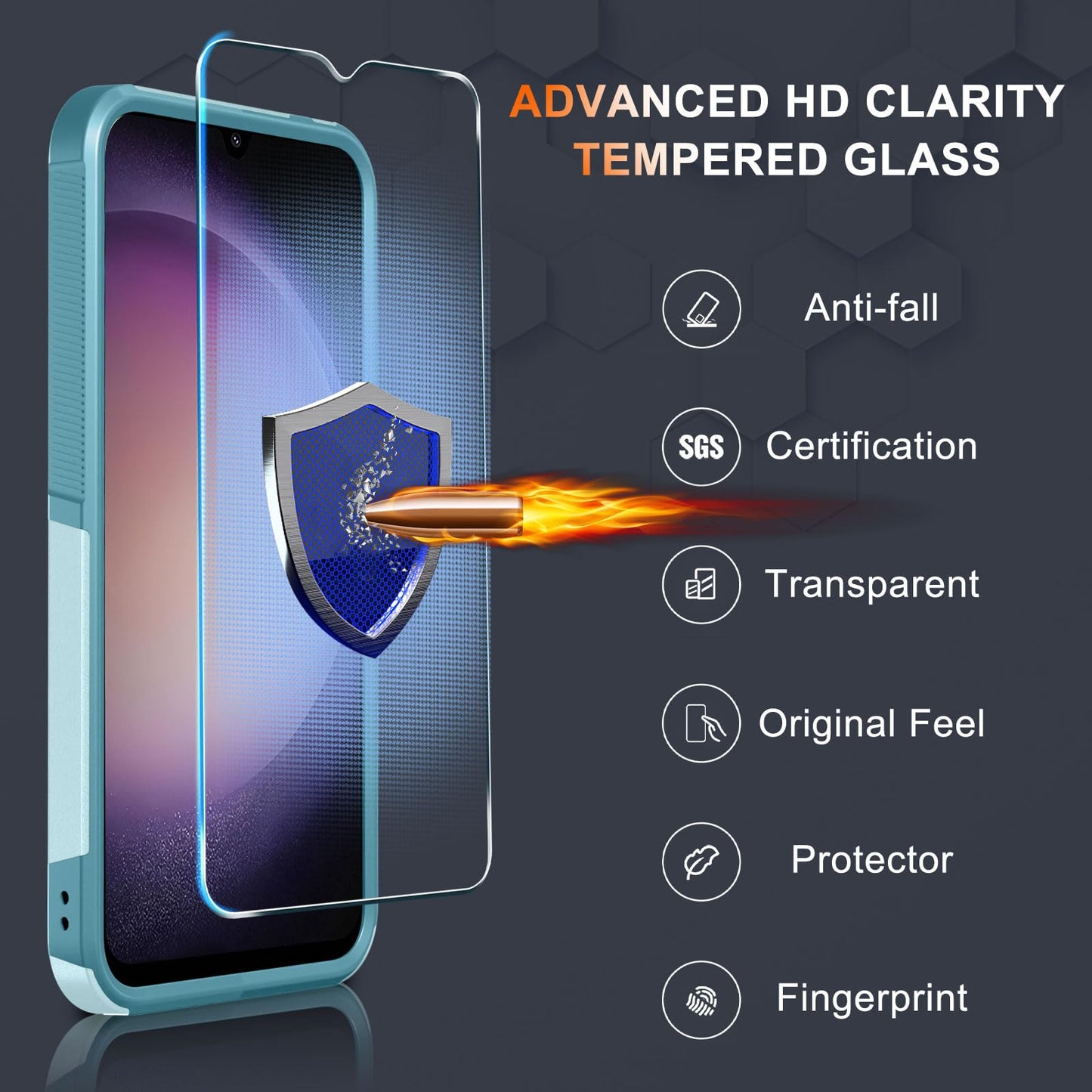 Samsung Galaxy A15 5G Heavy Duty Rugged Case - Full Body Shockproof Protective Cover