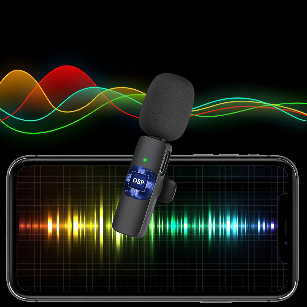 Wireless Lavalier Microphone for iPhone iPad Dual Clip On Mic 2 Pack Lightning