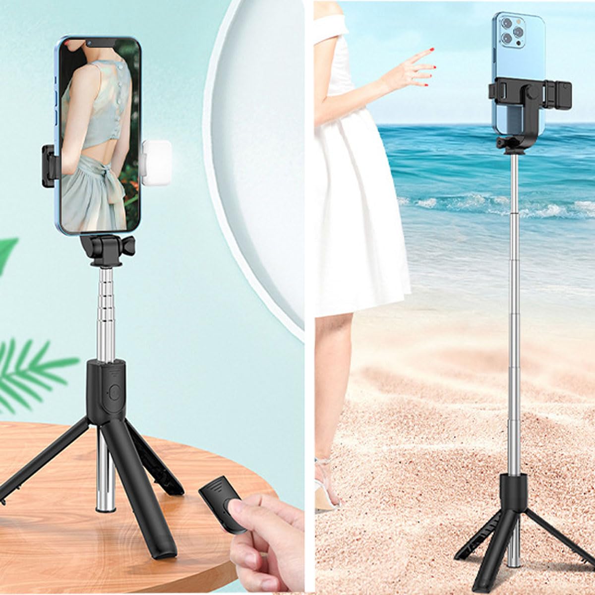 Stick Tripod 28" — Extendable Phone Tripod with 360° Rotation Holder for Travel,