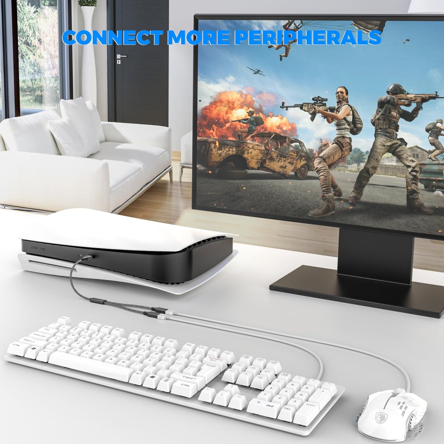 Câble Répartiteur en Y USB Mâle vers 3 Femelles 1 Entrée 3 Sorties (30cm) pour PC/Ordinateur Portable/Macbo