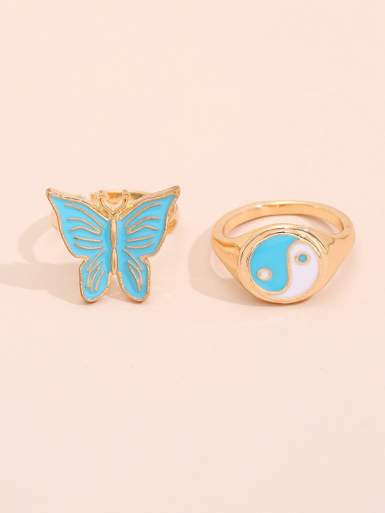 Anillo de señora personalizado, colorido, mariposa, chisme, nueva combinación