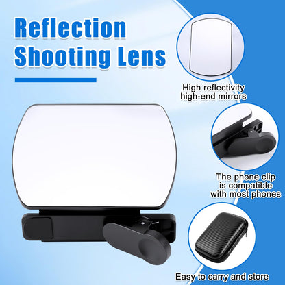 Clip-On Camera Mirror Reflection Clip - Selfie Mirror for Back Camera Scratch-Resistant