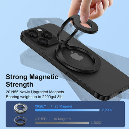 Magnetic Phone Ring Holder - Dual-Sided Finger Grip Kickstand for iPhone 17 16 15 and Samsung