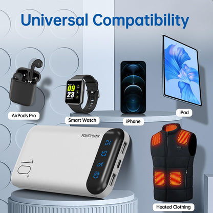 Slim Portable Charger External Battery Pack - Dual USB 2.4A Output Power Bank