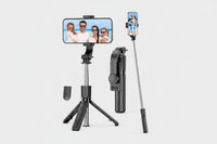 4-in-1 Portable Selfie Stick Tripod with Remote - 360 Degree Rotating Phone Holder for iPhone and Android