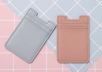 Cartera para tarjetas, paquete de 2 unidades, tarjetero de cuero adhesivo para la parte posterior del teléfono
