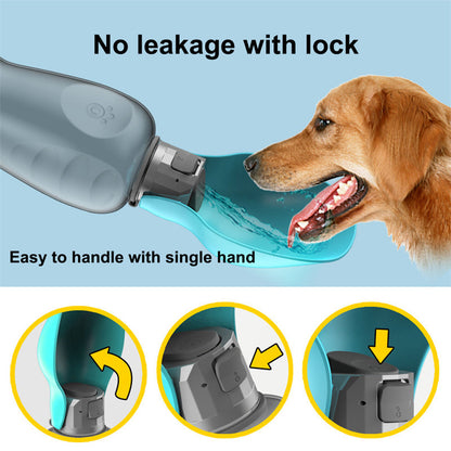 Botella de agua de 800ml para perros, portátil, de alta capacidad, a prueba de fugas, cuenco plegable para beber, para Golden Retriever, suministros para paseos al aire libre, productos para mascotas