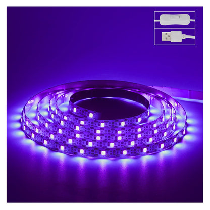 Light Led Strips, 120 Lamp Beads, Usb Cable 1.5M Led Black Light Strip Kit, Dc5V