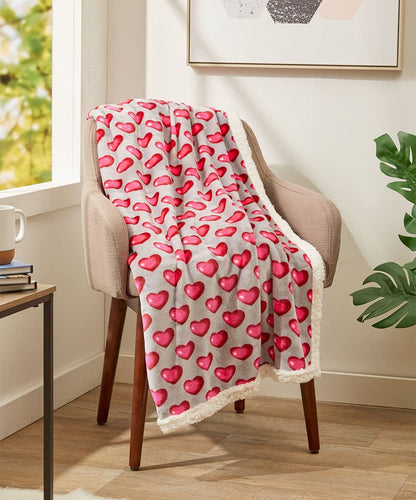 FAITH, HOPE, LOVE HOME DÉCOR Heart Throw Blanket – Ultra Soft Microplush 50"x60" | Cozy Love Theme Gift for Couch, Bed, Travel | Washable
