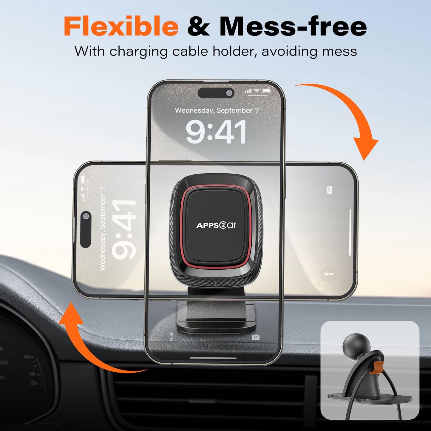 Support magnétique de téléphone pour voiture - Fixation puissante pour grille d'aération compatible avec tous les téléphones