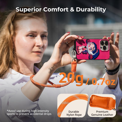 Dragonne de téléphone 38cm - Dragonne en cuir et nylon pour smartphones