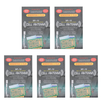 Signal Booster Stickers 5 Pack — Mobile Antenna Enhancer for Elevators, Tunnels