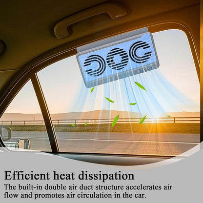EcoVent | Solar Car Window Fan with Dual-Duct Airflow System | Efficient Ventilation for Comfortable Driving