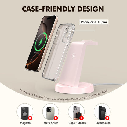 For Iphone Charger Stand: 3 In 1 Wireless Charger For Apple Iphone 17 16E 16 15