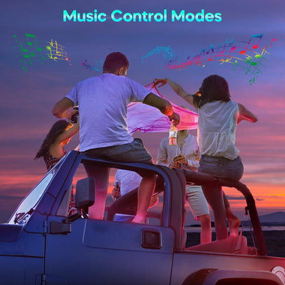 Interior LED Lights — Music Sync App Control Color Changing USB Strip Lights for