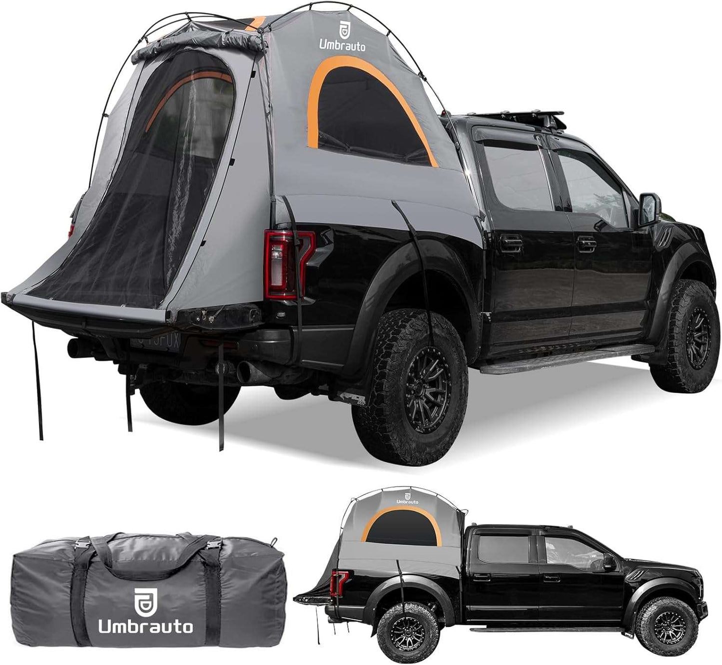 Umbrauto Tienda de campaña para camioneta de 5.5-5.8 pies para 2 personas | Tienda de campaña impermeable PU3000 de montaje rápido en 10 minutos para camionetas pickup