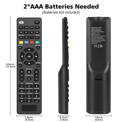 Universal TV Remote Control - Compatible with Samsung LG Vizio TCL Sony Insignia Philips Panasonic