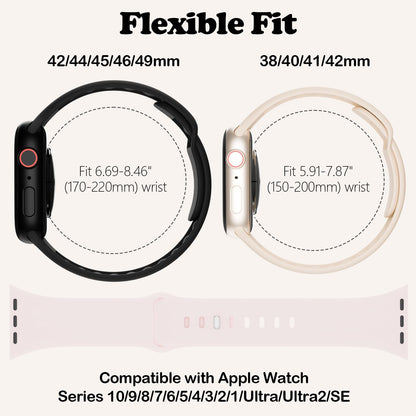 Bracelets Apple Watch 38 mm 40 mm 41 mm 42 mm 44 mm 45 mm 46 mm 49 mm Femme Homme, Silicone Souple