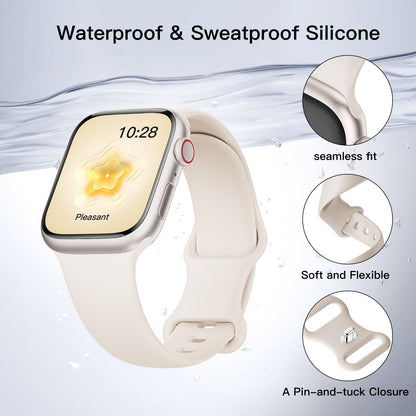 Watch Sport Silicone Band — Waterproof Soft Replacement Strap for Series 1-9, SE