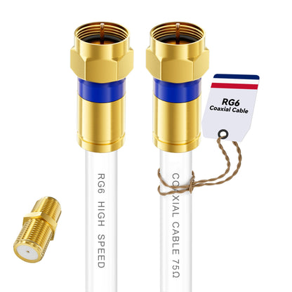 Câble 3 pieds/6 pieds/10 pieds/15 pieds/25 pieds/50 pieds/60 pieds/75 pieds/100 pieds, rallonge de câble coaxial Rg6 avec