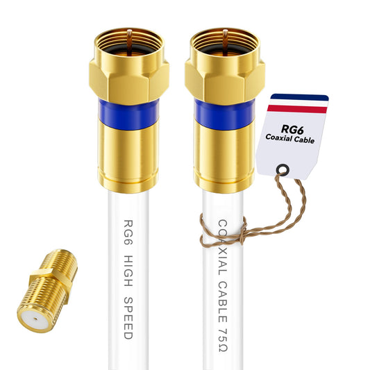 Câble 3 pieds/6 pieds/10 pieds/15 pieds/25 pieds/50 pieds/60 pieds/75 pieds/100 pieds, rallonge de câble coaxial Rg6 avec