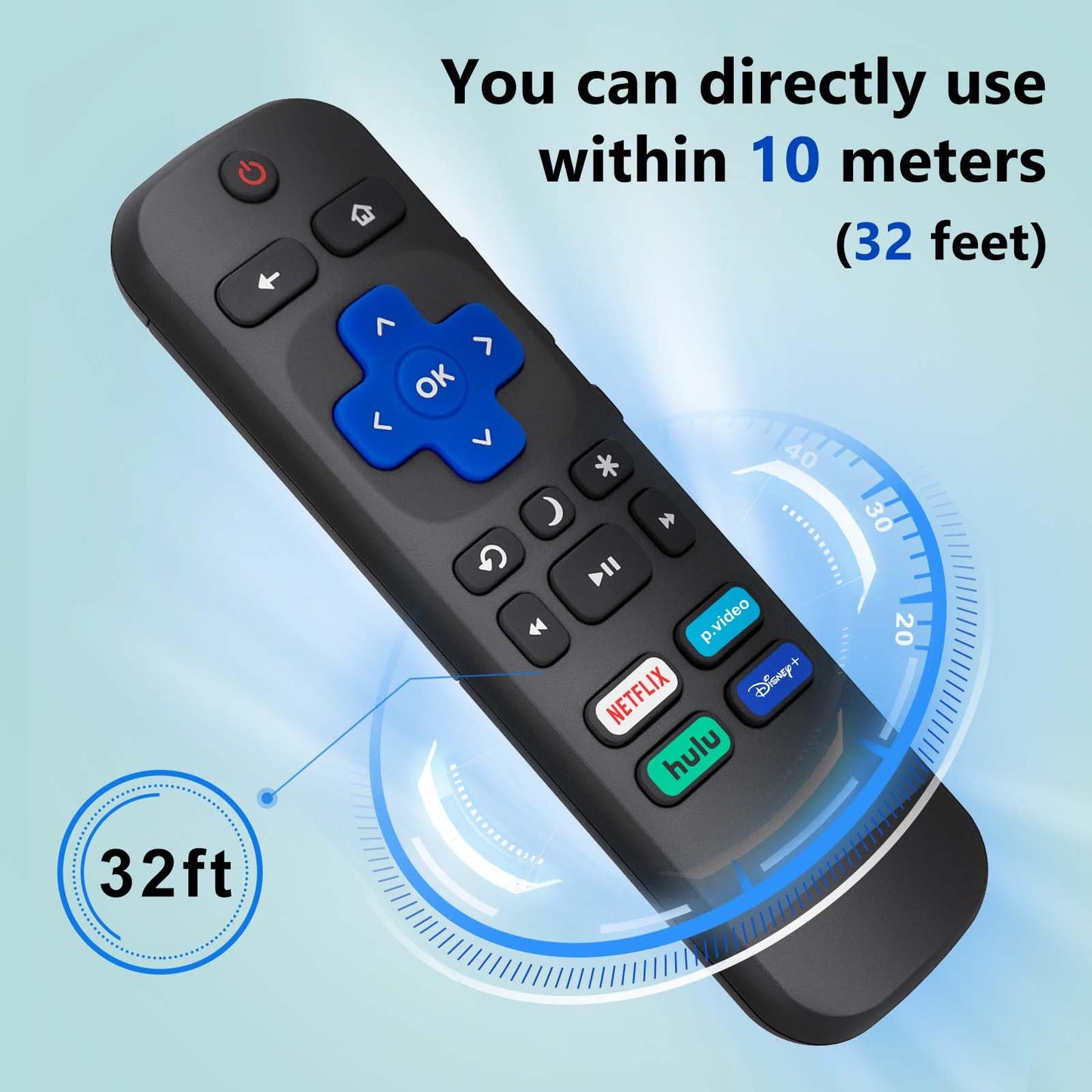 2) Replacement Remote Control Compatible For Roku Tv,For Tcl Roku/For Hisense Ro