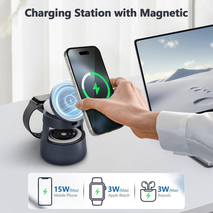 Wireless Charging Station: 15W Magnetic Fast Charger Stand For Iphone 17-12 Pro
