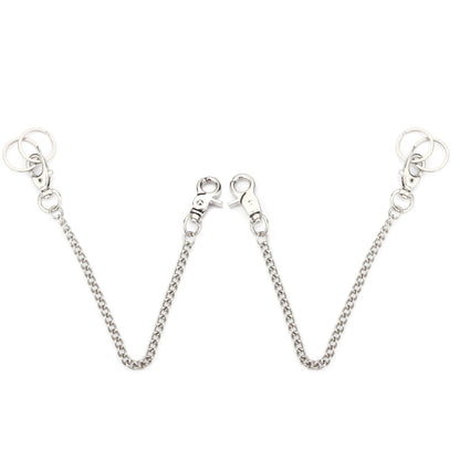 Chain 2 Pack 8" — Heavy Duty Pocket Keychain Lobster Clasp & Key Rings for Jeans