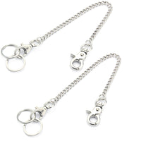 Chain 2 Pack 8" — Heavy Duty Pocket Keychain Lobster Clasp & Key Rings for Jeans
