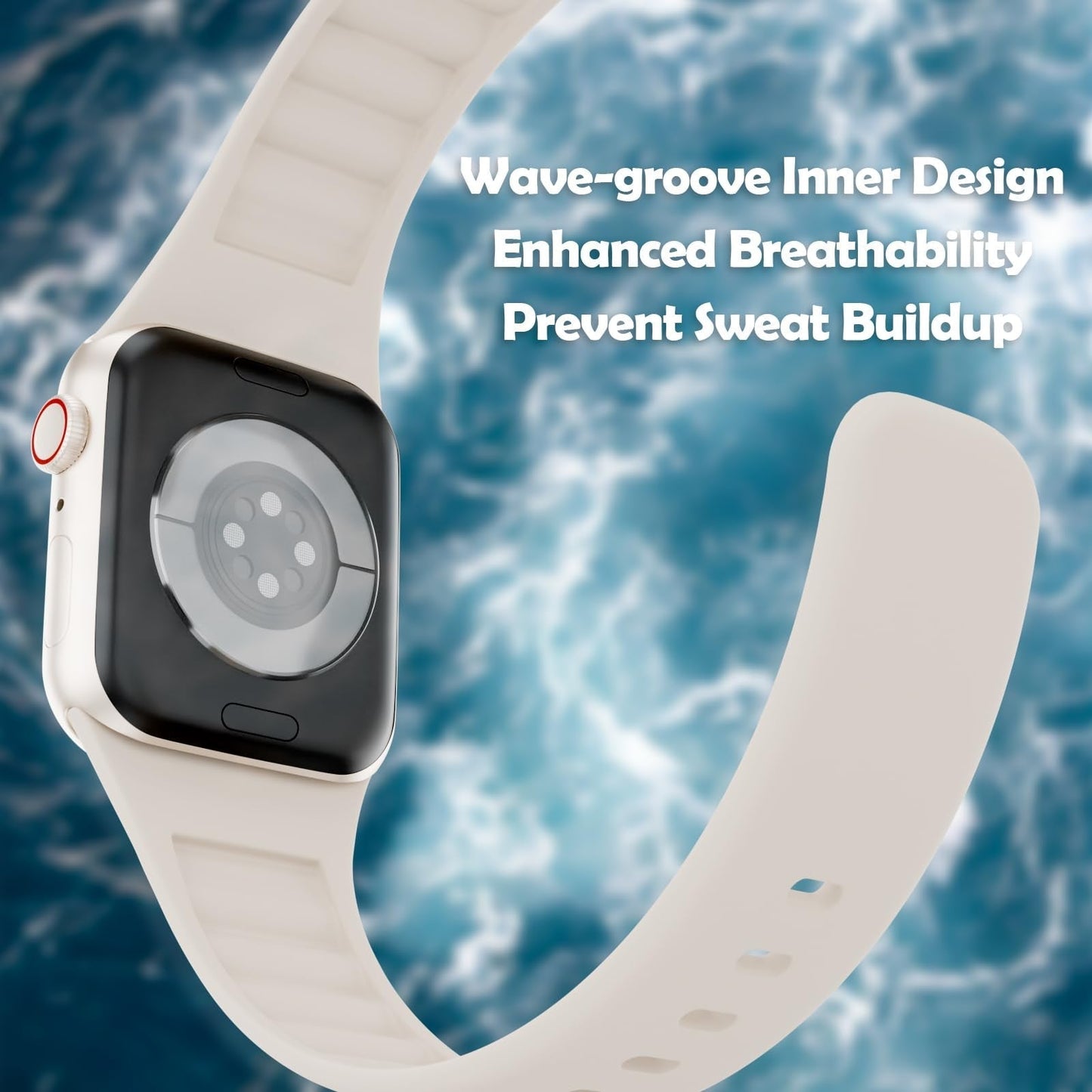 Bracelets Apple Watch 38 mm 40 mm 41 mm 42 mm 44 mm 45 mm 46 mm 49 mm Femme Homme, Silicone Souple